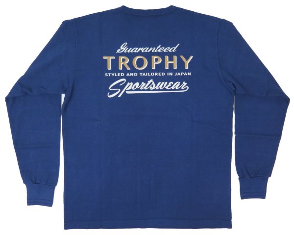 画像1: 【トロフィークロージング】  バックロゴ 長袖Tシャツ/ポケット付き   TROPHY CLOTHING TR21SS-201 日本製 【送料無料】 (1)