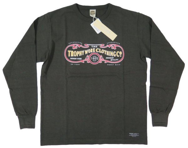 画像1: 【トロフィークロージング】  ワークロゴ 長袖Tシャツ   TROPHY CLOTHING TR21AW-202 日本製 【送料無料】 (1)