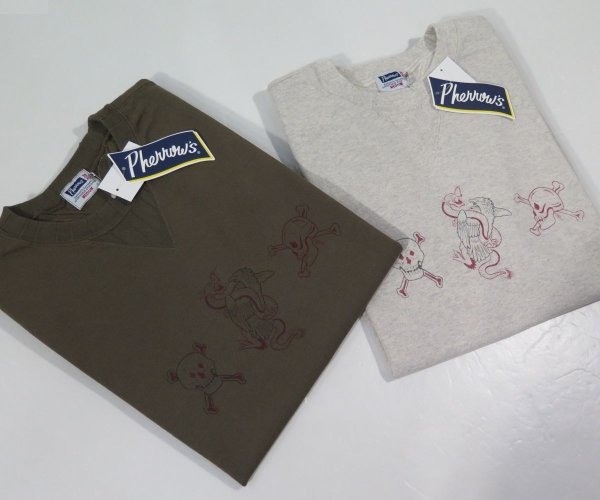 画像1: 【フェローズ】  1950's 両V 針抜きリブ ビンテージTシャツ   Pherrow's 日本製【送料無料】 (1)