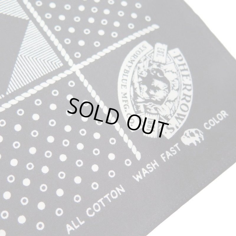 画像2: 【送料無料】 【フェローズ】   ストーミーブルー バンダナ/ファーストカラー   Pherrow's 日本製 (2)