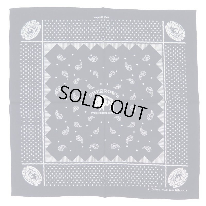 画像6: 【送料無料】 【フェローズ】   ストーミーブルー バンダナ/ファーストカラー   Pherrow's 日本製 (6)