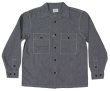 画像1: 【ウエストライド】  1940's NAVY 黒シャン 長袖オープンシャツ   WEST RIDE 日本製【送料無料】 (1)
