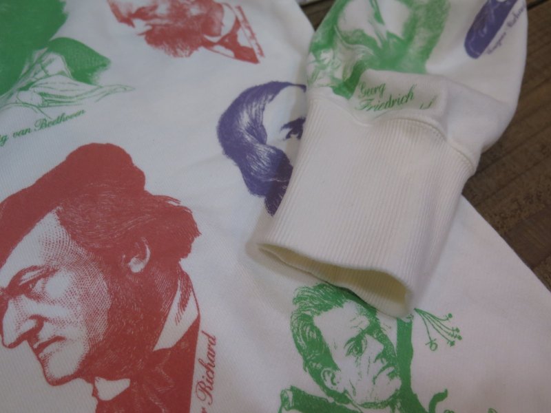 画像5: 【フェローズ】  両V 音楽家/総プリント スウェットシャツ/ビンテージ   Pherrow's 24W-CHARISMA   日本製【送料無料】 (5)