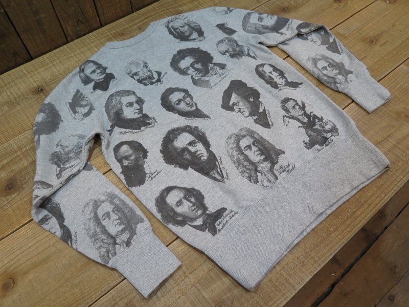 画像8: 【フェローズ】  両V 音楽家/総プリント スウェットシャツ/ビンテージ   Pherrow's 24W-CHARISMA   日本製【送料無料】 (8)