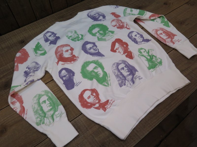 画像3: 【フェローズ】  両V 音楽家/総プリント スウェットシャツ/ビンテージ   Pherrow's 24W-CHARISMA   日本製【送料無料】 (3)