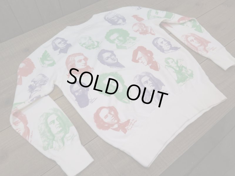 画像3: 【フェローズ】  両V 音楽家/総プリント スウェットシャツ/ビンテージ   Pherrow's 24W-CHARISMA   日本製【送料無料】 (3)