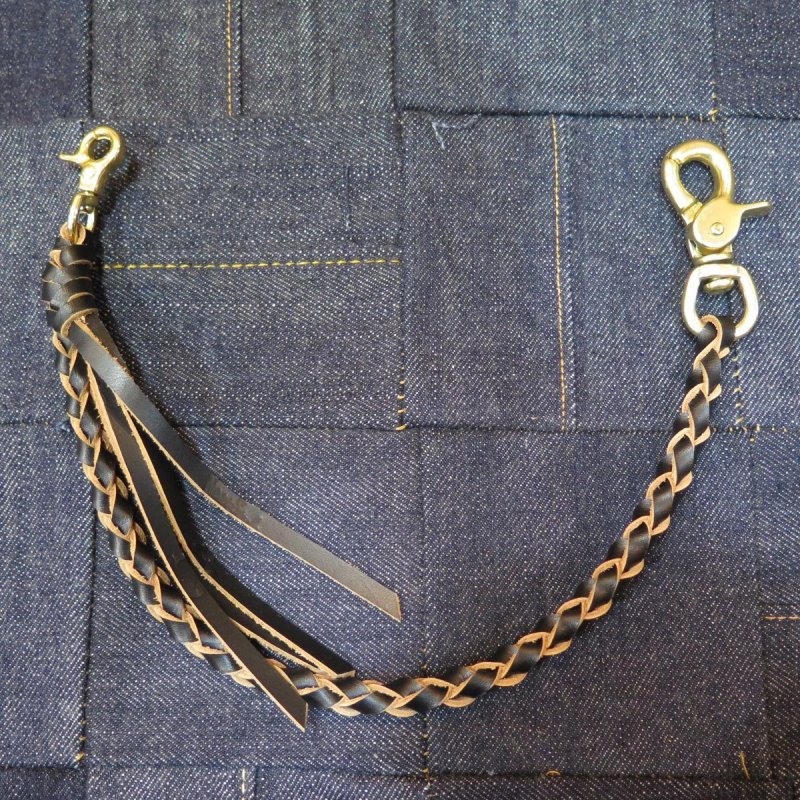 画像1: 【Coming Soon!】 【kiwami leathers】 ”極み”Black茶芯ウォレット 四つ編みロープ 日本製【送料無料】 (1)