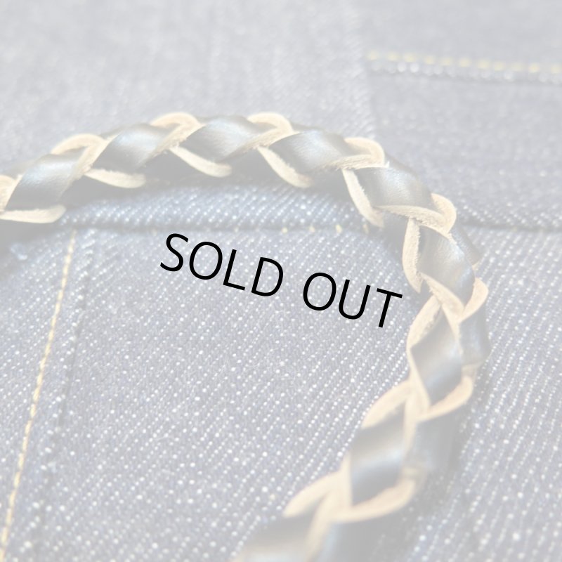 画像4: 【送料無料】 【kiwami leathers】 ”極み”Black茶芯ウォレット 四つ編みロープ 日本製 (4)