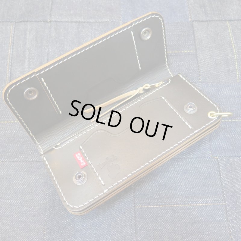 画像4: 【kiwami leathers】 Black茶芯 ”極み”総手縫い レザーロングウォレット 日本製【送料無料】  (4)