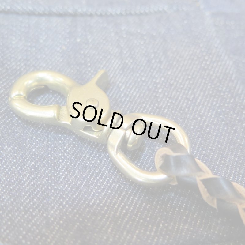 画像3: 【送料無料】 【kiwami leathers】 ”極み”Black茶芯ウォレット 四つ編みロープ 日本製 (3)