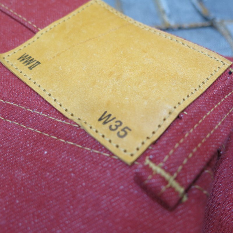 画像4: 【即納】=size33= 【KIWAMI WWII Red】 ”極み”大戦モデル ストレートデニムパンツ ALL月桂樹ボタン 日本製  【WORLD WIDE SHIPPING】 =size33= 【KIWAMI WWII Red】 “Ultimate” WWII Model Straight Denim Pants ALL Laurel Buttons Made in Japan (4)
