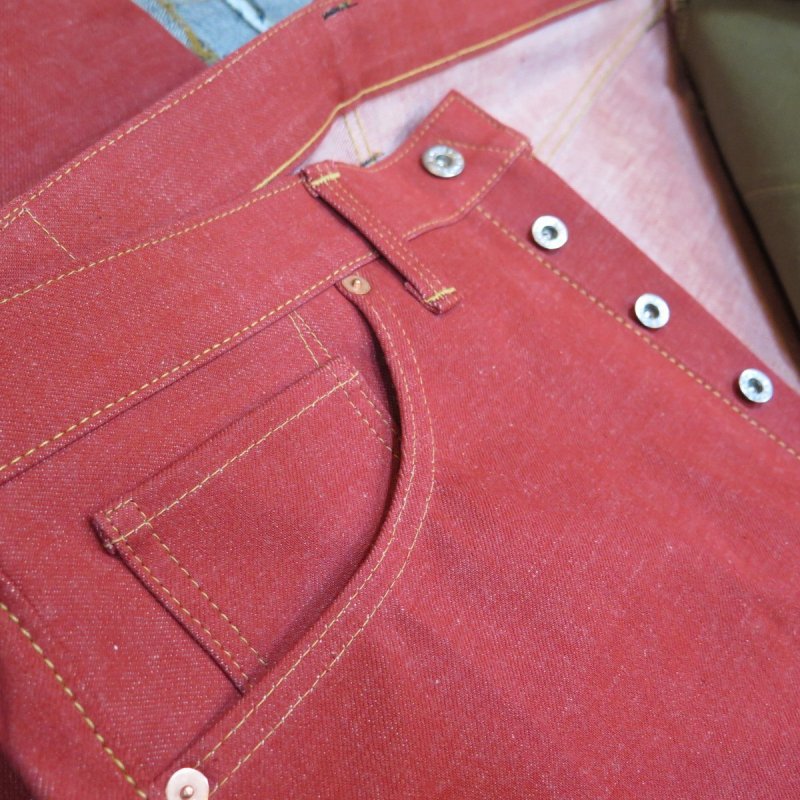 画像5: 【即納】=size33= 【KIWAMI WWII Red】 ”極み”大戦モデル ストレートデニムパンツ ALL月桂樹ボタン 日本製  【WORLD WIDE SHIPPING】 =size33= 【KIWAMI WWII Red】 “Ultimate” WWII Model Straight Denim Pants ALL Laurel Buttons Made in Japan (5)