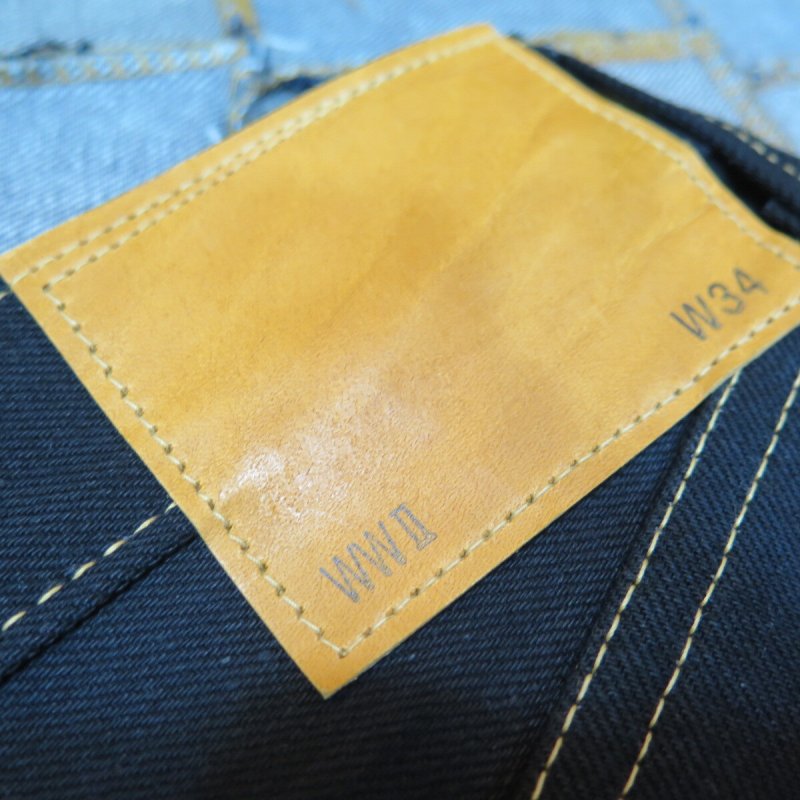 画像5: ＝BIG SIZE＝  【KIWAMI WWII】 ”極み”大戦モデル  ストレート デニムパンツ  漆黒ブラック オール月桂樹ボタン 日本製 (5)