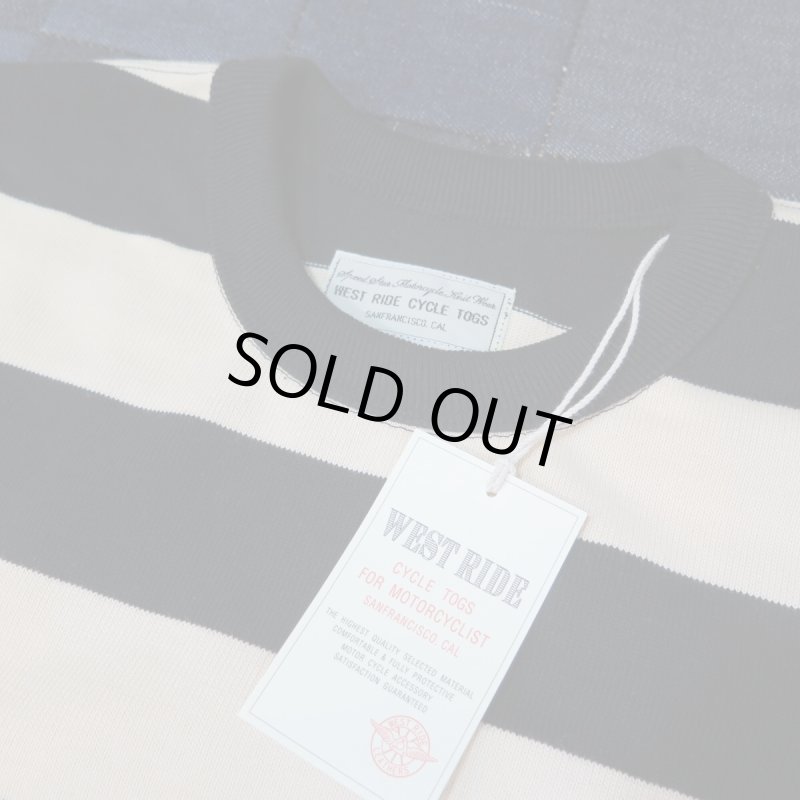 画像4: 【ウエストライド】  ヘヴィボーダー ロングスリーブTシャツ ブラック×クリーム   WEST RIDE 日本製【送料無料】 (4)