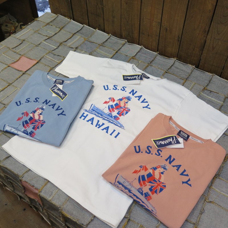 画像1: 【送料無料】 【フェローズ】  U.S.S. NAVY HAWAII プリントTシャツ   Pherrow's 25S-PT8 (1)