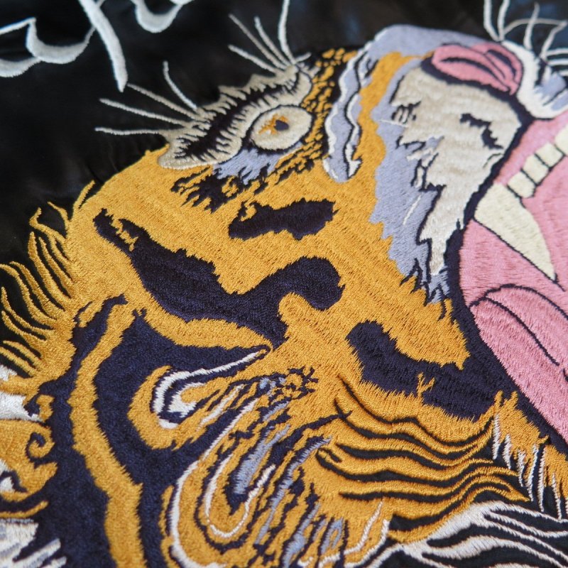 画像4: 【フラットヘッド】  スーベニアジャケット スカジャン   タイガー&ジャパン マップ   THE FLAT HEAD 日本製【日本国内送料無料】  【WORLD WIDE SHIPPING】 【FLAT HEAD】  Souvenir Jacket Sukajan   Tiger & Japan Map   THE FLAT HEAD Made in Japan (4)