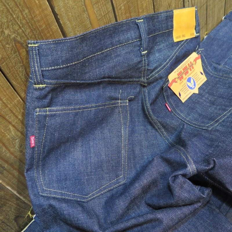 画像1: 【銀行振込】 【KIWAMI WWII】 ”極み”大戦モデル ストレート デニムパンツ イレギュラー/両ポケ片面赤タブ 日本製 (1)