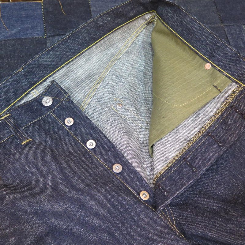 画像2: 【銀行振込】 【KIWAMI WWII】 ”極み”大戦モデル ストレート デニムパンツ イレギュラー/両ポケ片面赤タブ 日本製 (2)