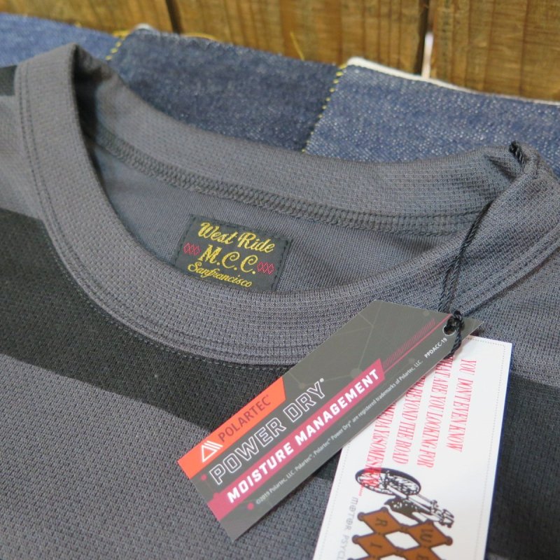 画像8: 【ウエストライド】  パワードライ ボーダーロングT   ポーラーテック   WEST RIDE 日本製【送料無料】 (8)