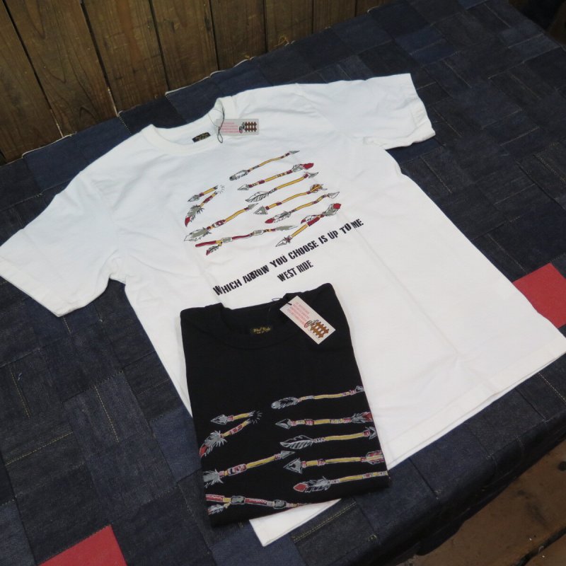 画像1: 【送料360円】  【ウエストライド】  槍/矢 インディアンスラング 半袖プリントTシャツ   WEST RIDE 日本製 (1)