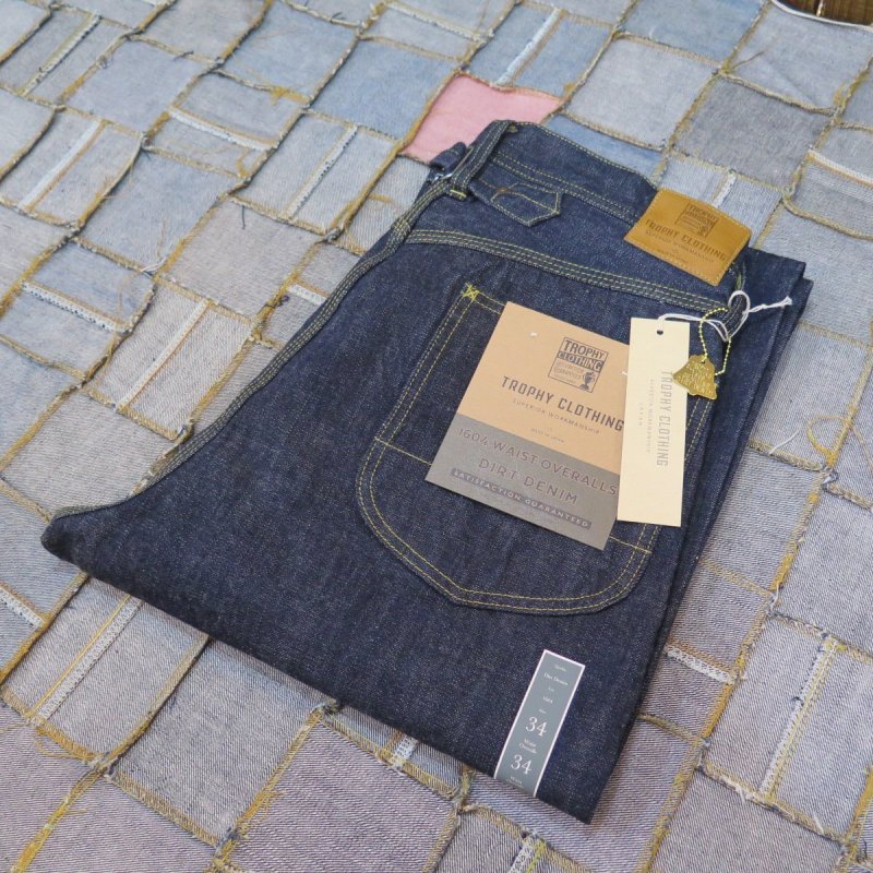 画像1: 【トロフィークロージング】   ウェストオーバーオール ダートデニム ジーンズ   TROPHY CLOTHING 1604   日本製【日本国内送料無料】  【WORLD WIDE SHIPPING】 【Trophy Clothing】   West Overalls Dirt Denim Jeans   TROPHY CLOTHING 1604   Made in Japan (1)