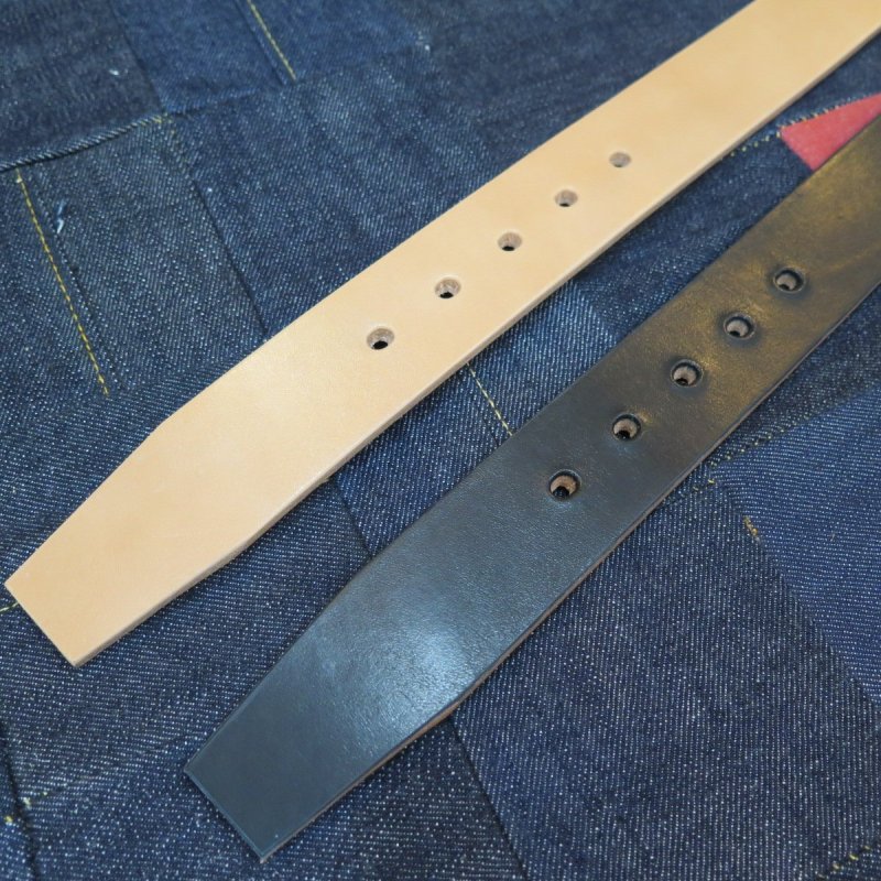 画像5: 【kiwami leathers】 ジーンズ専用ベルト ベンズ サドルレザー ブラック/ナチュラル 日本製【送料無料】 (5)