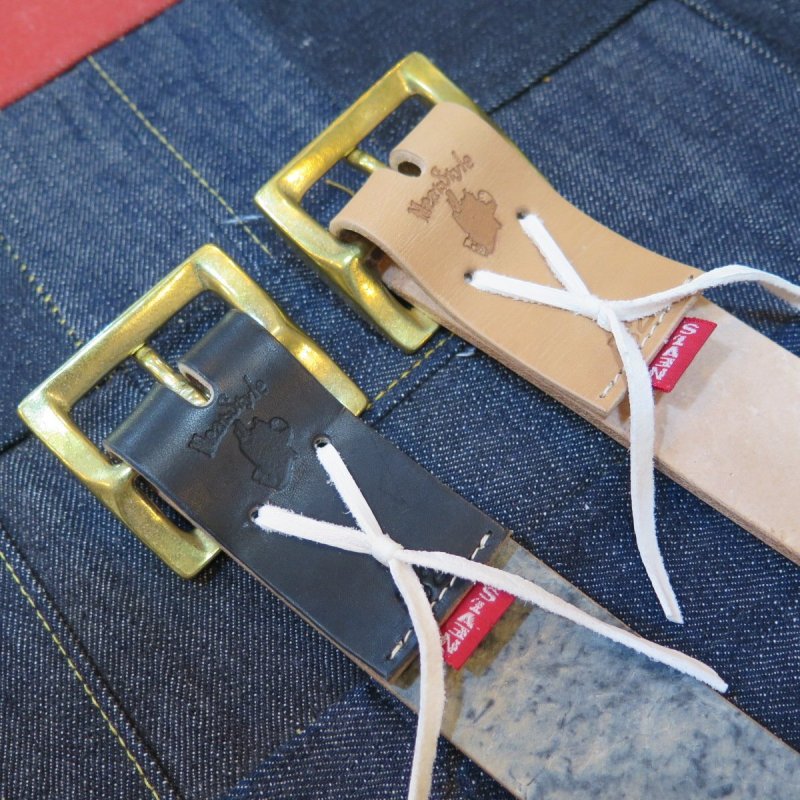 画像3: 【kiwami leathers】 ジーンズ専用ベルト ベンズ サドルレザー ブラック/ナチュラル 日本製【送料無料】 (3)