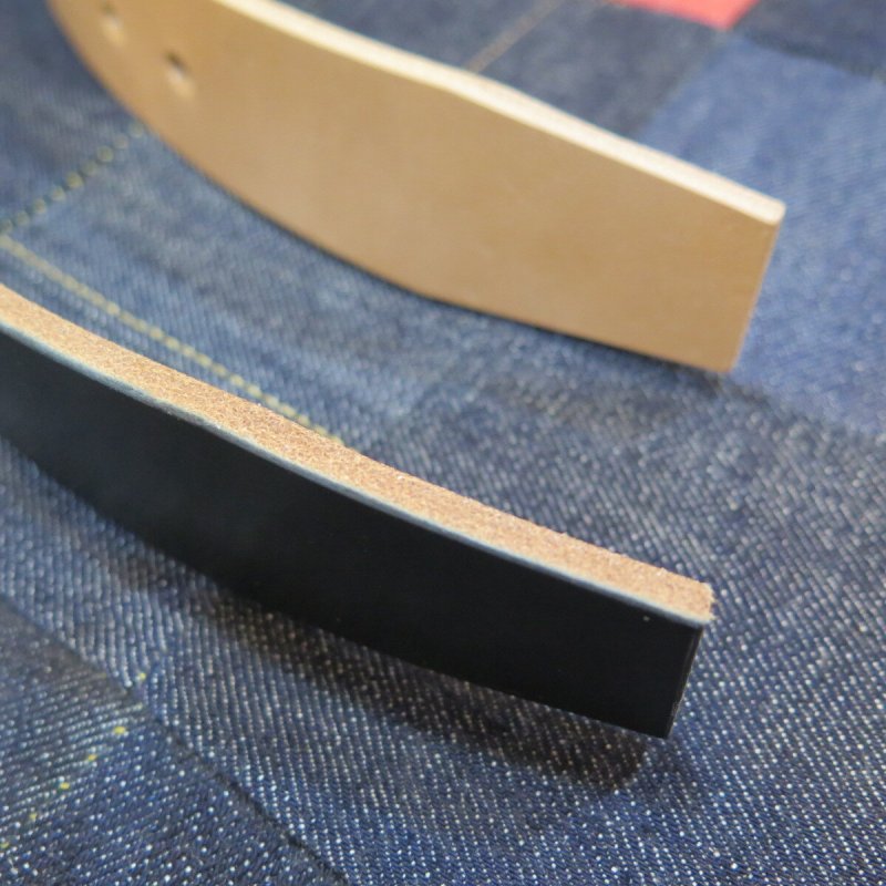 画像6: 【kiwami leathers】 ジーンズ専用ベルト ベンズ サドルレザー ブラック/ナチュラル 日本製【送料無料】 (6)