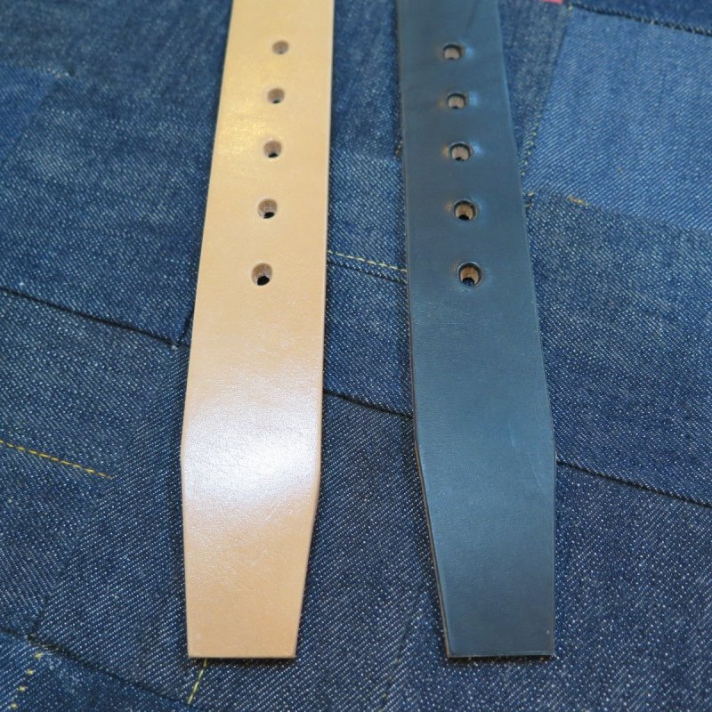 画像4: 【kiwami leathers】 ジーンズ専用ベルト ベンズ サドルレザー ブラック/ナチュラル 日本製【送料無料】 (4)