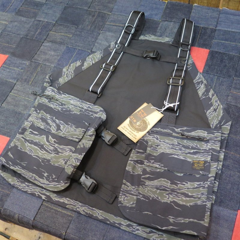 画像1: 【ウエストライド】  オンザロードベスト   ゲームベスト/ツーリングベスト   ナイトタイガーカモ   WEST RIDE 日本製【送料無料】 (1)