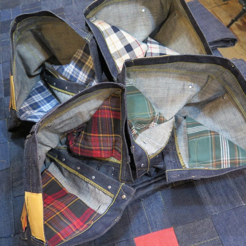 画像1: =BIG SIZE= 【KIWAMI WWII】 ”極み”大戦モデル ストレート デニムパンツ チェック柄ネルスレーキ 日本製 (1)