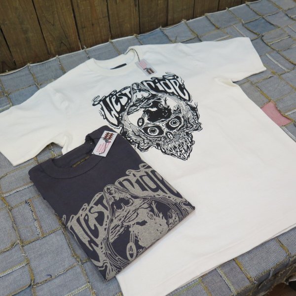 画像1: 【送料360円】  【ウエストライド】   SKULL MIND 半袖プリントTシャツ   WEST RIDE V.PT.TEE.25-03   日本製  (1)
