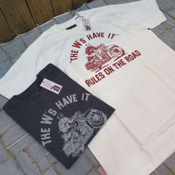 画像1: 【送料360円】  【ウエストライド】   RULES ON THE ROAD 半袖プリントTシャツ   WEST RIDE V.PT.TEE.25-01   日本製 (1)