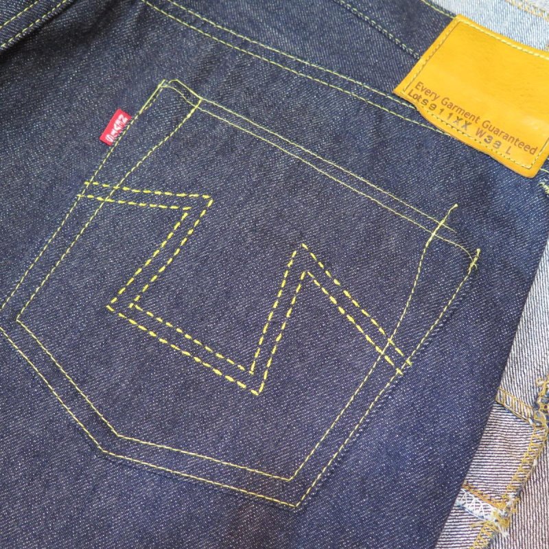 画像7: =BIG SIZE= 【HIZUMI WWII】 S911XX 1940's model  ”歪み”大戦モデル デニムパンツ ペンキステッチ/オール月桂樹ボタン 日本製 (7)