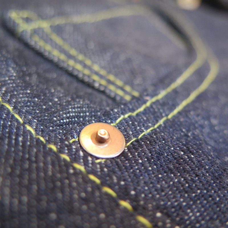 画像10: =BIG SIZE= 【HIZUMI WWII】 S911XX 1940's model  ”歪み”大戦モデル デニムパンツ ペンキステッチ/オール月桂樹ボタン 日本製 (10)