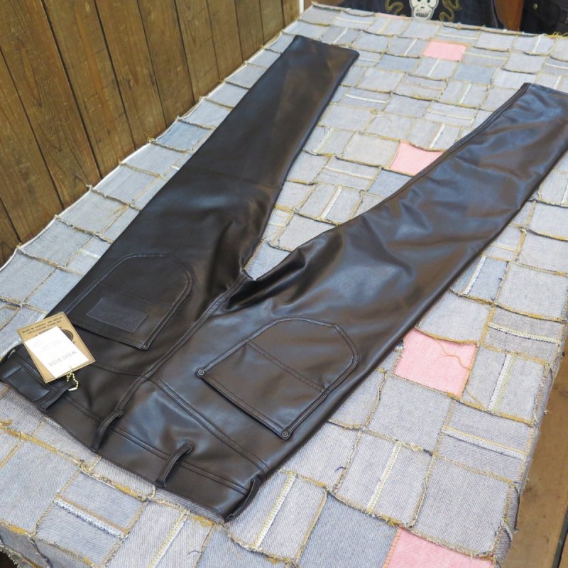 画像2: 【ウエストライド】   WR105 SHYNTHETIC LEATHER PANTS   合皮スキニーパンツ WEST RIDE   日本製【送料無料】 (2)