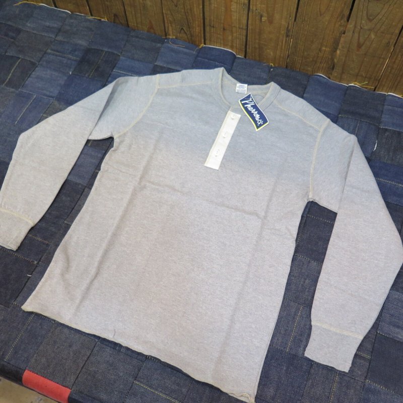 画像1: 【SALE セール商品】 【送料無料】 【フェローズ】  ヘンリーネック  ロングスリーブ/1940 杢グレー  Pherrow's PCT2 日本製 (1)