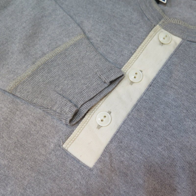 画像4: 【SALE セール商品】 【送料無料】 【フェローズ】  ヘンリーネック  ロングスリーブ/1940 杢グレー  Pherrow's PCT2 日本製 (4)