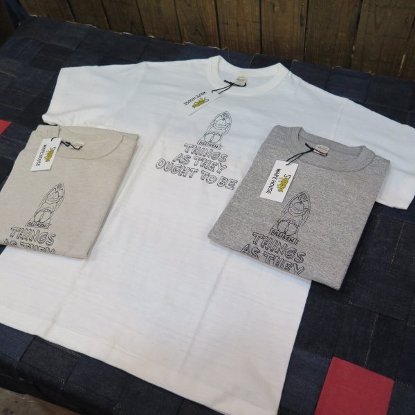 画像1: 【送料360円】  【ウエアハウス】  ビリケン BILLIKEN   半袖プリントTシャツ   白・白杢・杢   WAREHOUSE Lot 4601   日本製 (1)