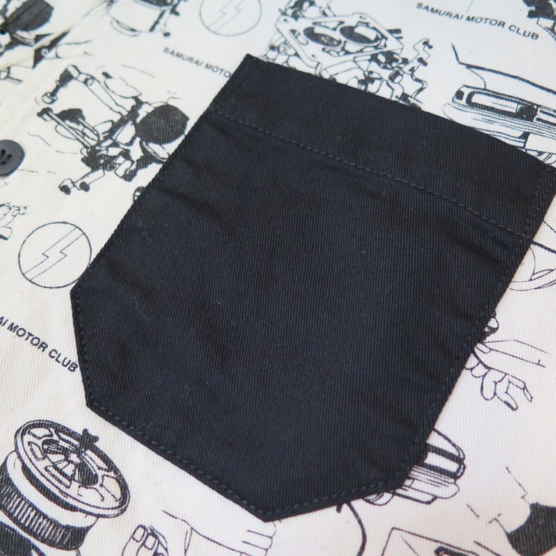 画像5: 【サムライモータークラブ】  パーツ柄 半袖オープンシャツ  SAMURAI MOTOR CLUB SMWS18-JP  日本製【日本国内送料無料】  【WORLD WIDE SHIPPING】 【SALE】 【Samurai Motor Club】 Parts Pattern Short Sleeve Open Shirt SAMURAI MOTOR CLUB SMWS18-JP Made in Japan (5)