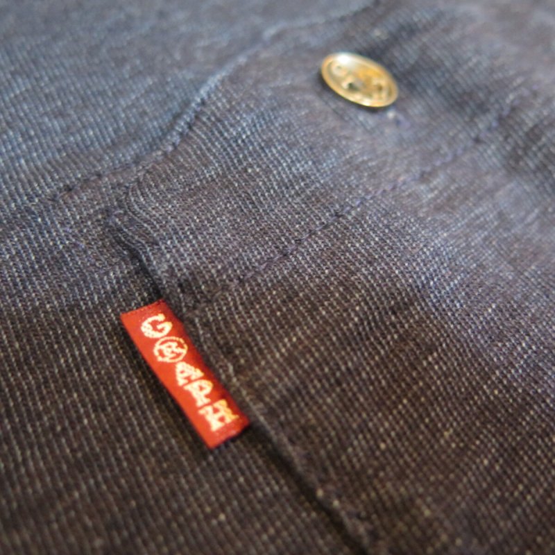 画像5: 【グラフゼロ】 インディゴ ポケット付き  クルーネックTシャツ  GRAPHZERO GZ-IDTC  日本製【送料無料】 (5)