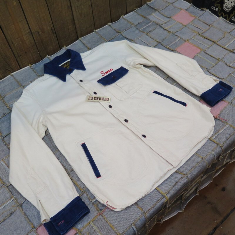 画像1: 【SALE セール商品】 【サムライ】   ナチュラルデニム 刺繍シャツジャケット   SAMURAI二輪車倶楽部   日本製【送料無料】 (1)