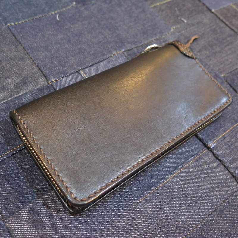 画像2: 【フラットヘッド】  ホースハイド フルジップ トラッカー   サイフ/ブラック茶芯 /シルバー925  THE FLAT HEAD FN-WLZ6-5B4   日本製【送料無料】 (2)