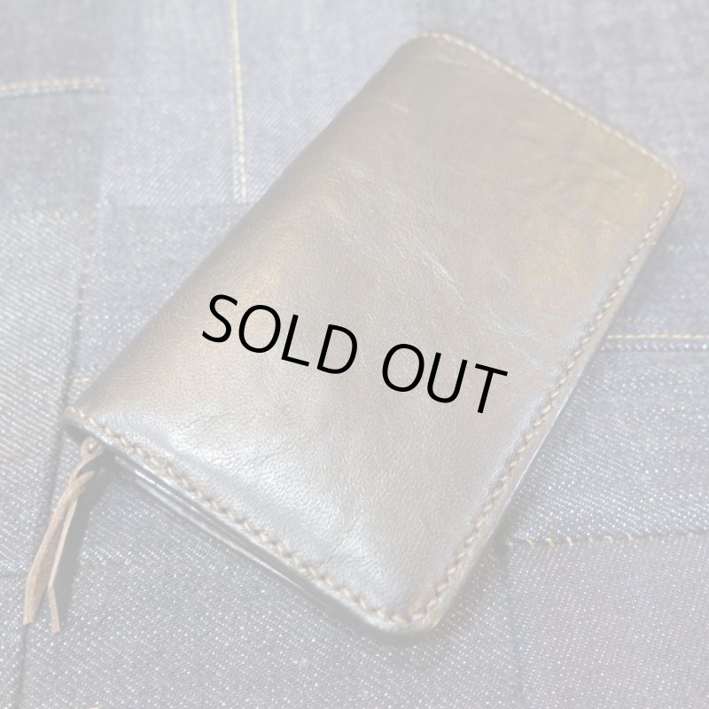 画像1: 【フラットヘッド】  ホースハイド フラグメントケース   サイフ/ブラック茶芯   THE FLAT HEAD FN-C7C5-5   日本製【送料無料】 (1)