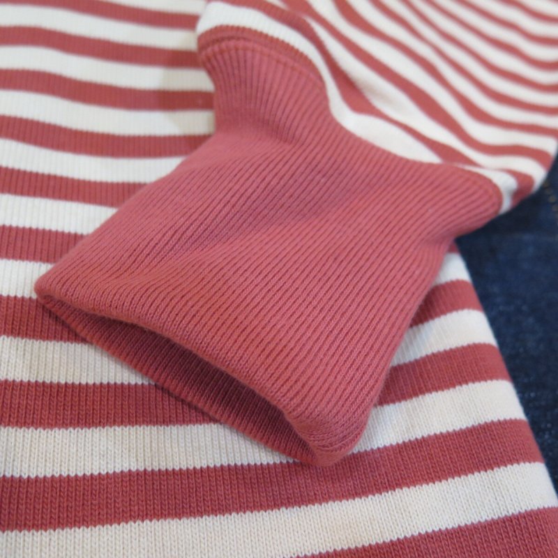 画像5: 【ウエストライド】   ヘヴィボーダー ロングスリーブTシャツ  レッド系×ナチュラル   WEST RIDE 日本製【送料無料】 (5)