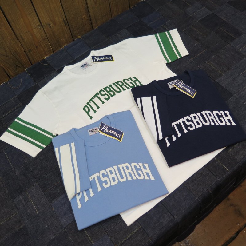 画像1: 【送料無料】 【フェローズ】  フットボール カレッジプリントTシャツ   Pherrow's 23S-PFBT1 日本製 (1)