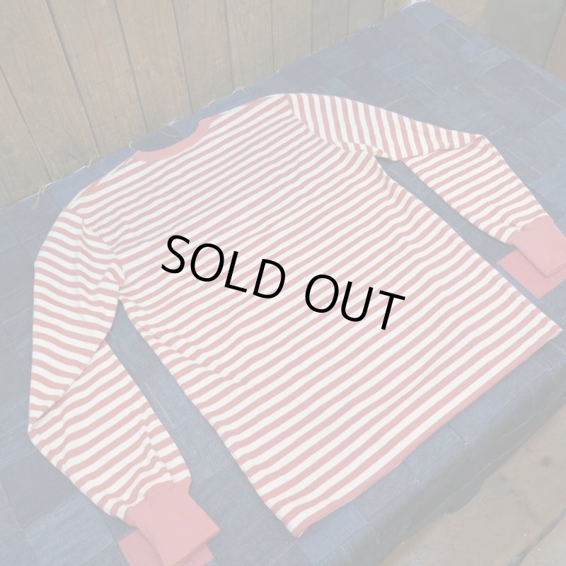 画像2: 【ウエストライド】   ヘヴィボーダー ロングスリーブTシャツ  レッド系×ナチュラル   WEST RIDE 日本製【送料無料】 (2)