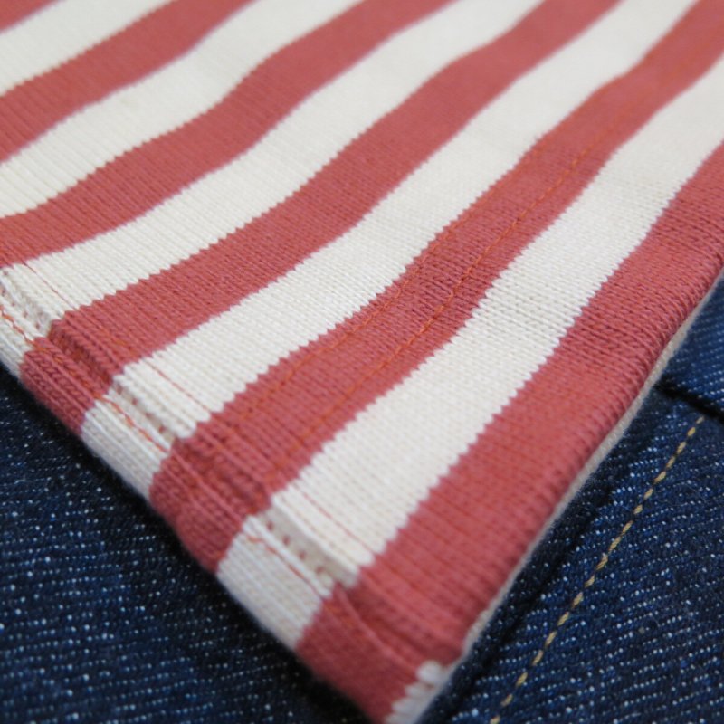 画像6: 【ウエストライド】   ヘヴィボーダー ロングスリーブTシャツ  レッド系×ナチュラル   WEST RIDE 日本製【送料無料】 (6)