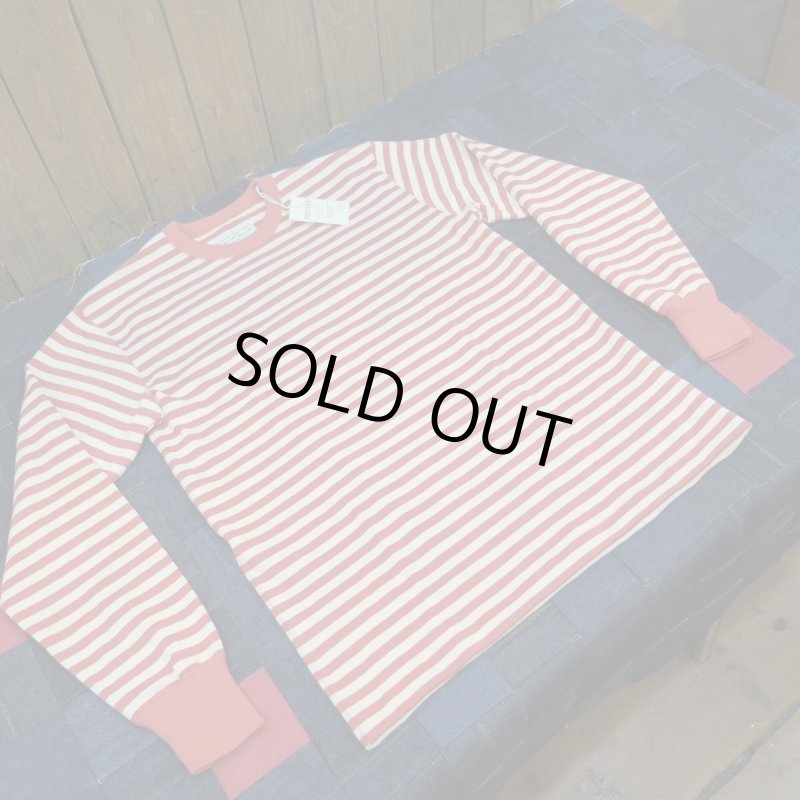 画像1: 【ウエストライド】   ヘヴィボーダー ロングスリーブTシャツ  レッド系×ナチュラル   WEST RIDE 日本製【送料無料】 (1)