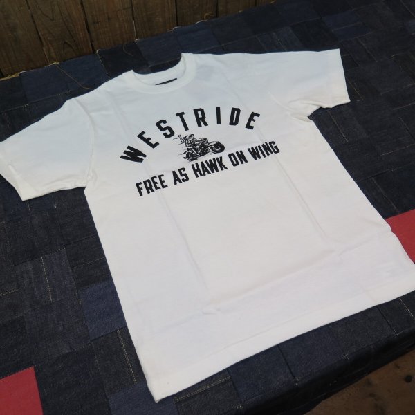 画像1: 【送料無料】 【ウエストライド】   パンヘッド HAWK ON WING プリントTシャツ   WEST RIDE 日本製 (1)